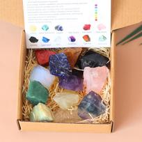 For Natural Crystal Raw Stone Yoga Stone Set Amethyst Citrine Rose Quartz Healing Chakra Geometric Shape Crystal Stone One Size įvairiaspalvis