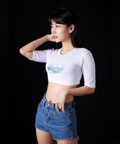 Astral Projection Mind Travel Supima Spandex 5-Quarter Sleeve Short Crop Top_White Free