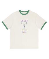 Brown Bless Proof Ringer Tee - Cream Cream/S