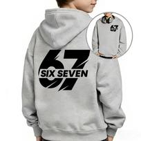 Funny Six Seven 67 Brainrot Print Hoodies  Fashion Gaming Meme Sweatshirts Y2k Hip Hop Pullovers for Boys Girls Clothes 100 pilka spalva