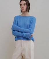 Annies Boat Neck Sheer Knit (Blue) Blue