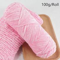 100 g / ritinys megztiems nėrimo verpalams Baby pliušiniai verpalai poliesterio šeniliniai verpalai aksominiai verpalai megztinis Sarf šviesiai rausvos spalvos