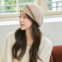 Solid Color Beret Cap Winter Warm Warm Beret Hat Fashion Ladies Beanie Women chaki