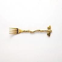 Zinc Alloy Dragonflies Fork Retro Anti-bending Fruits Forks For Eating white