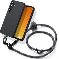 Case for Samsung Galaxy A26 5G - BOOLING - Black Liquid Silicone with Detachable Gray Cord pilka