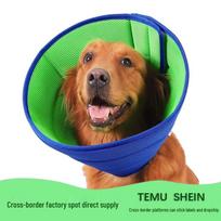 Pet Elizabethan Collar: Anti-Bite, Anti-Lick Protection for Dogs and Cats S (23-27cm) melsvai žalia