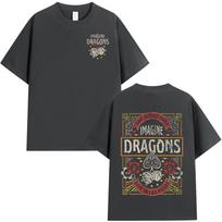 Rock Band Imagine Dragons Music Album T Shirt Fashion Hip Hop T-shirt Men Women Cotton Comfort Short Sleeve T-shirts Streetwear 2XL