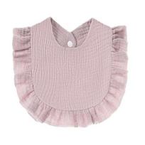 Baby Bib Convenient Easy to Clean Soft Ruffles Design Infant Feeding violetinė