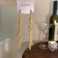 Rose Crystal Tassel Earrings: Women's Luxurious, Trendy Niche Design Studs (2022) gray