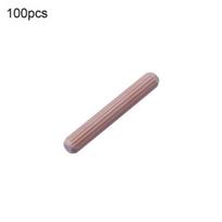 100Pcs 6/8/10mm Wooden Dowel Pins Fluted Sturdy Construction Woodworking Solid Wood Chamfered Round Grooved Plugs for Craft 6mm