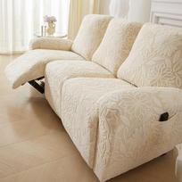 Recliner Sofa Cover Lazy Chair Solid Camellia Jacquard Recliner Sofa Slipcover 1/2/3 Seater Floral Texture Stretch Universal Fit 2 Seater gray