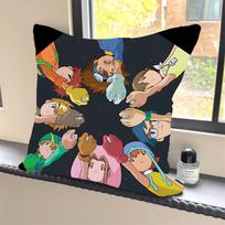 1PC Anime Digimon Adventure  Pillow Case Square  Bedroom Sofa Leisure Comfort Cushion Car Home Decoration Pillowcase 40x40 12x12Inch
