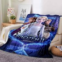 1pc Frozen II Soft Flannel All Season Throw for Home, Office, Outdoor UseDurable Comfort Soft Warm Throw for Home 80x120cm