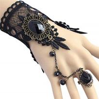 Women Fashion Wedding Party Lace Choker Beads Chain Pendant Bracelet KTJ