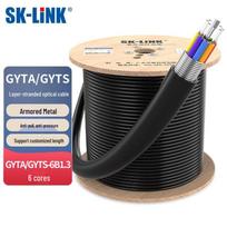 SK-LINK 6-Core Armored Single-Mode Outdoor Fiber Optic Cable, 100m