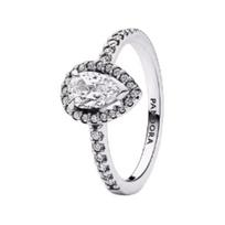 Pandora Pear Shape Halo Design 925 Silver Ring Women rings 192835C01 Box,48