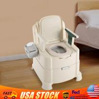Bedside Commode Toilet, Portable Toilet Seat, Extra-Wide Adult Potty Chair with Armrests, Bucket & Tissue Holder United States