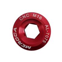 M18/M19/M20 Aluminum Alloy Bicycle Bottom Bracket CNC Crankset Nut Crank Cover Crankset Screws Crank Arm Fixing Bolt Crank Bolt M18 raudona