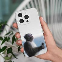 Monkey Memes Funny Phone Case For iPhone 16,15,14,13,12,11 Pro,Max,Plus,X,XS,XR,7,8 Plus,SE,Mini Transparent Silicone Soft iPhone12mini