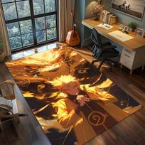 Naruto Anime Rug Carpet Large Area Rug Non Slip Washable Floor Mat Gamer Room Bedroom Home Decor -QJY 60x90cm