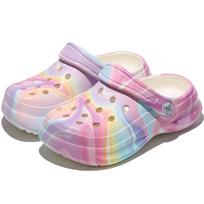 Kids Slip-On Clogs and Mules - Breathable, Waterproof, EVA Garden Shoes with Decorative Chain for Beach and Everyday Wear 168 24 rožinė