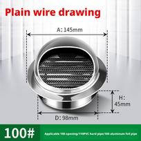 70-150mm Steel ventilation grill wall hole cover extractor hood louver valve exhaust fan pipe Heating Cooling Vent system