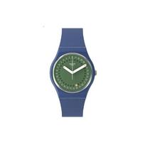 Swatch Series Quartz Movement 30M Water Resistant Watch 34Mm Green Dial Bio-Based Material Case Silicone Strap Unisex watches SO28N403 Green gray