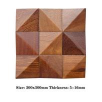 3D Triangle Solid Wood Mosaic Tile Art Acoustic Diffuser Panel Music Restaurant Art Store Video Room Recording studio Wall Decor (as the picture,1pcs(30x30cm))