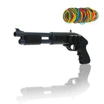 Spray Mini Alloy Rubber Band Gun Toy Miniature Model Ornament Toy Soft Bullet Gun (1Pc Alloy Gun+50Pcs Rubber Band)
