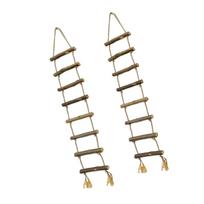 2Pcs Wooden Step Ladder with Twine Cord for Christmas Decoration Home Furnishing Bookshelf Indoor and Outdoor Display 1
