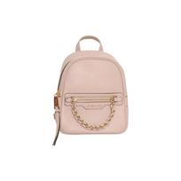 MICHAEL KORS Elliot Solid Color Letter Logo Braided Chain Zipper Closure Pebbled Leather Backpack Extra Small Women's Pink rožinė