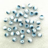 6mm 8mm 10mm Blue/White Glass Beads Evil Eye Beads for Jewelry Making DIY Handmade Bracelets Accessories 6mm(30pcs)