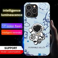 Astronaut Design Sound-Activated LED Light Up Case – Glowing Glass Cover for IPhone Samsung 【Style A】For Samsung Galaxy S23 Ultra