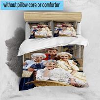 1PC Golden laday Friendship 3pcs Bedding,Including 1pc Duvet Cover And 2pcs Pillowcases Perfect for Christmas,Ideal for Bedroom, Dormitory 135cm*200cm