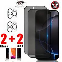 4-in-1 Privacy Screen Protector For iPhone 16 14 13 15 Pro Max 16e Camera Lens Glass Film For iPhone 12 11 Pro Max 15 14 Plus 2Glass 2Lens