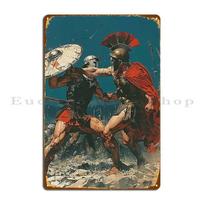 Clash Of Titans Epic Spartan Duel Metal Plaque Poster Cinema Poster Plaques Design Cave Tin Sign Poster 20x30cm（7.8x11.8inch）