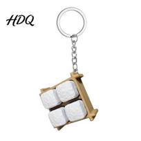 Compact Fidget Accessory Moldy Tofu Keyboard Toy 3D Printed Tray Finger Anxiety Relief Gadget Clicker 4-in-1 Push Button Keychain Pendant for Stress