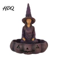 Ghost Face Key Holder Halloween Faceless Witch Storage Tray Resin Pumpkin Candy Bowl Figurine Decorative Tray Desktop Organizer for Candies
