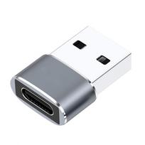 USB To Type C OTG Converter Universal Metal Connectors Support PD27W/66W QC100W Fast Charging,5V 2.1 A,9V2.4 A,Output pilka