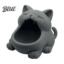 Soft Cat Shaped Box Key Storage Box Big-Mouthed Design Holder Large Burr-free Organizer Opening for Keys Jewelry Small Items Fine Texture Holder pilka