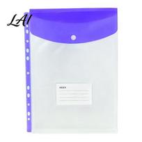 Project File Organizer 11 Hole Binder Pockets for A4 Binders Plastic Expanding Folders Snap Button Pocket with Closure & Transparent Label Vertical payment violetinė