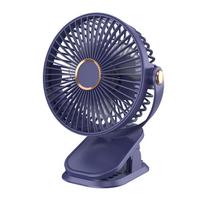 1Set USB Rechargeable Electric Fan  720° Rotating Hanging Clip Fan Night Light Air Cooler Outdoor Camping Small Fans Ventilador mėlyna