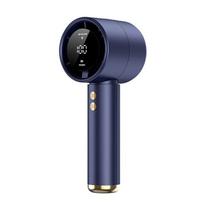 100 Levels Mini Turbo Fan Adjustable Portable Handheld USB Rechargeable Ultra-High Wind Speed Airflow Cooling Fan Travel Office mėlyna