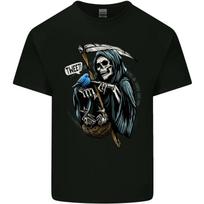 The Grim Reaper Skull Heavy Metal Gothic Cotton Men's T-Shirt- S