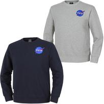 Nasa Unisex Loose Fit Wappen Sweatshirt 2-Piece Set [Navy + Light Melange] 100