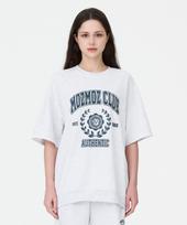 Moz Moz Laurel Short Sleeve Oversized Sweatshirt White Melange 2(Xl-2Xl)