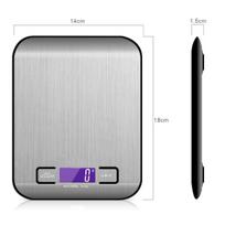 ChangXie Factory Stainless Steel Digital Kitchen Food Scale 5kg with Battery Portable & Accurate for Home Use (Black,3 kg&1g&18*14*1.9 cm) juoda