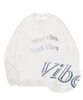 Divine Distance Relax Vibe Embroidered Sweatshirt [Oatmeal] L