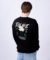 Tee Glake Dandelion Oversized Fleece-Lined Sweatshirt Black Notation/M