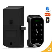 Security Intelligent Smart Cabinet System TTlock Tuya Rfid Nfc Combination Digital Number Keypad Lock for Gym School Locker (Black,app+password+card&TTlock blue version) juoda